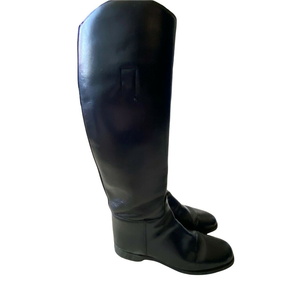 Marlborough Riding Boots Women's US SZ 8.5 UK size 7.5 Black Leather Knee High